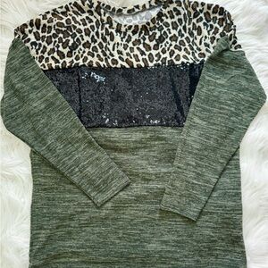 Leopard and Sequin Block Sweater